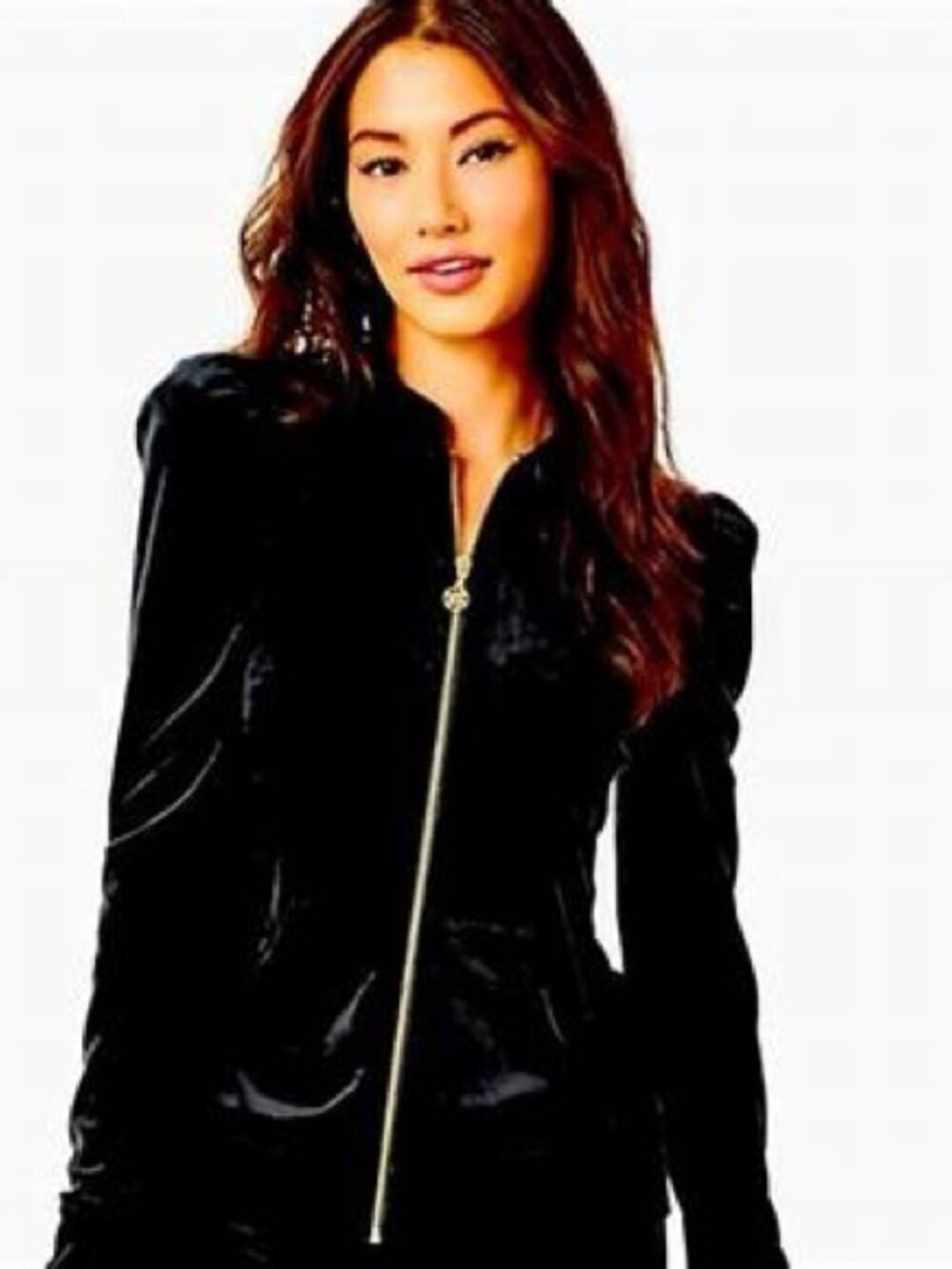 Lilly Pulitzer Evanna Velour Zip Up Jacket Black Extra Large NWT